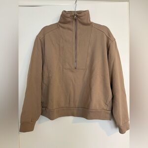 Everlane Women’s Light Brown Quarter Zip Fleece